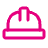 Icône casque de construction rose avec bande frontale