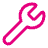 Icône clé anglaise rose magenta.