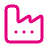 Main rose avec points de dialogue, symbole de communication