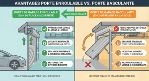Comparaison avantages portes garage enroulable versus basculante