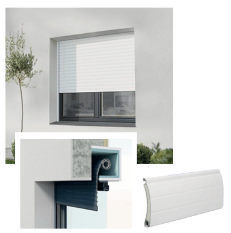 Volet roulant blanc installation fenêtre moderne maison contemporaine